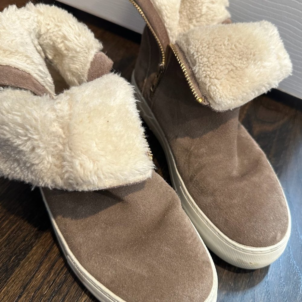 J Slides taupe platform booties Size 7